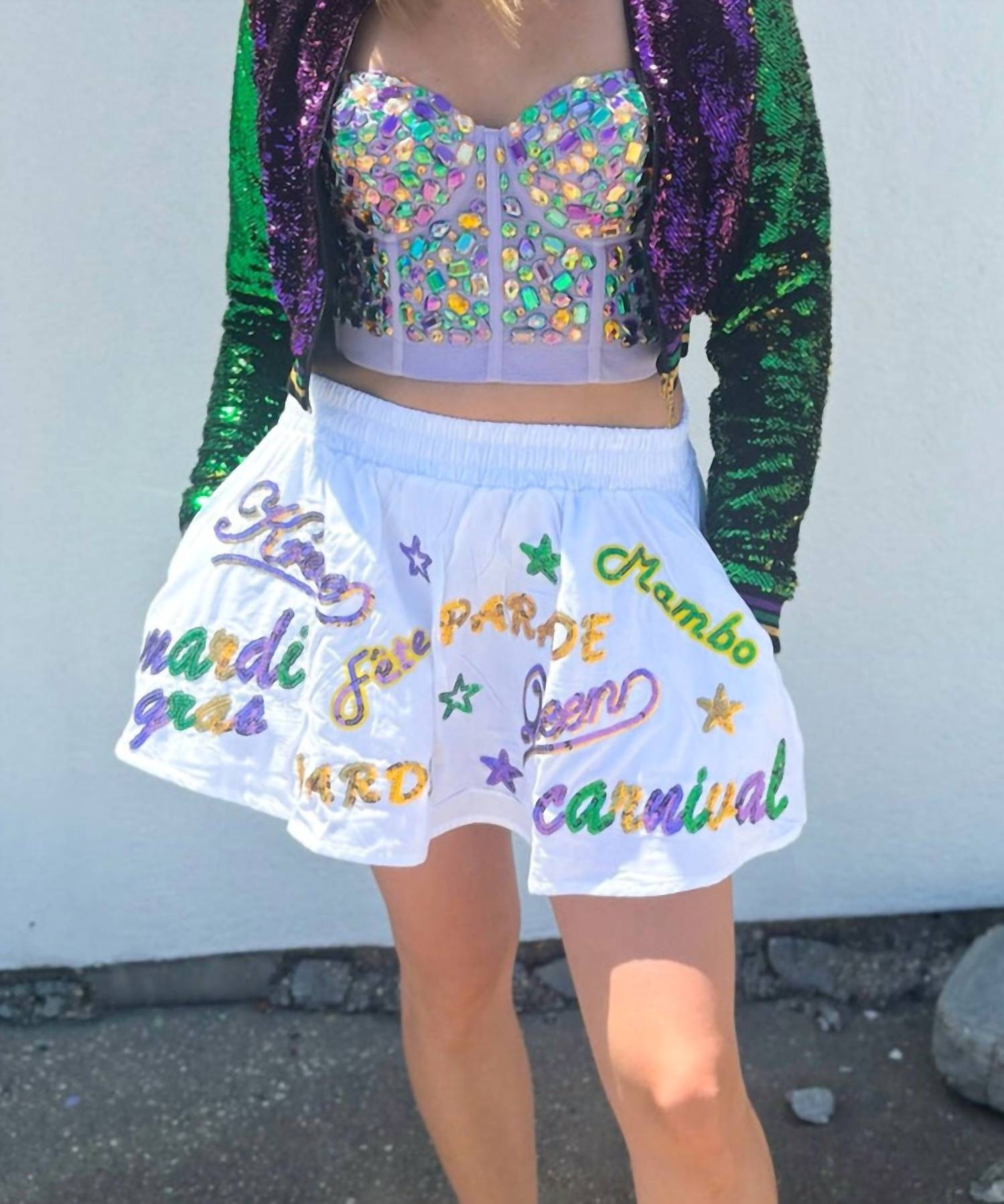 Babe New Orleans - Mardi Gras Explosion Sequin Skort