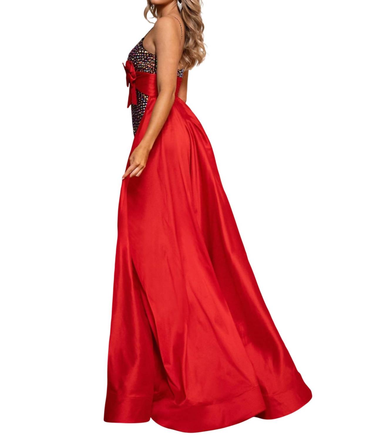 Rachel Allan - Beaded Sleeveless Overskirt Dress