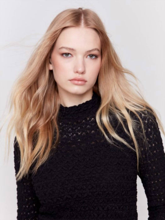 Charlie B - Lace Mock Neck Top