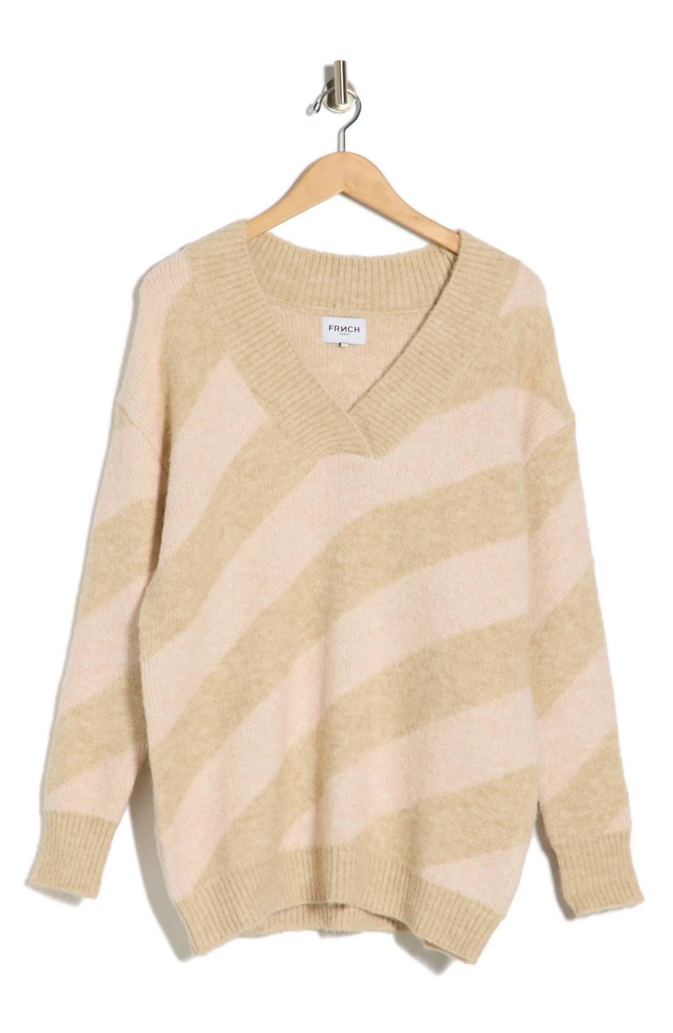 Frnch - Glen Lake Striped V Neck Sweater