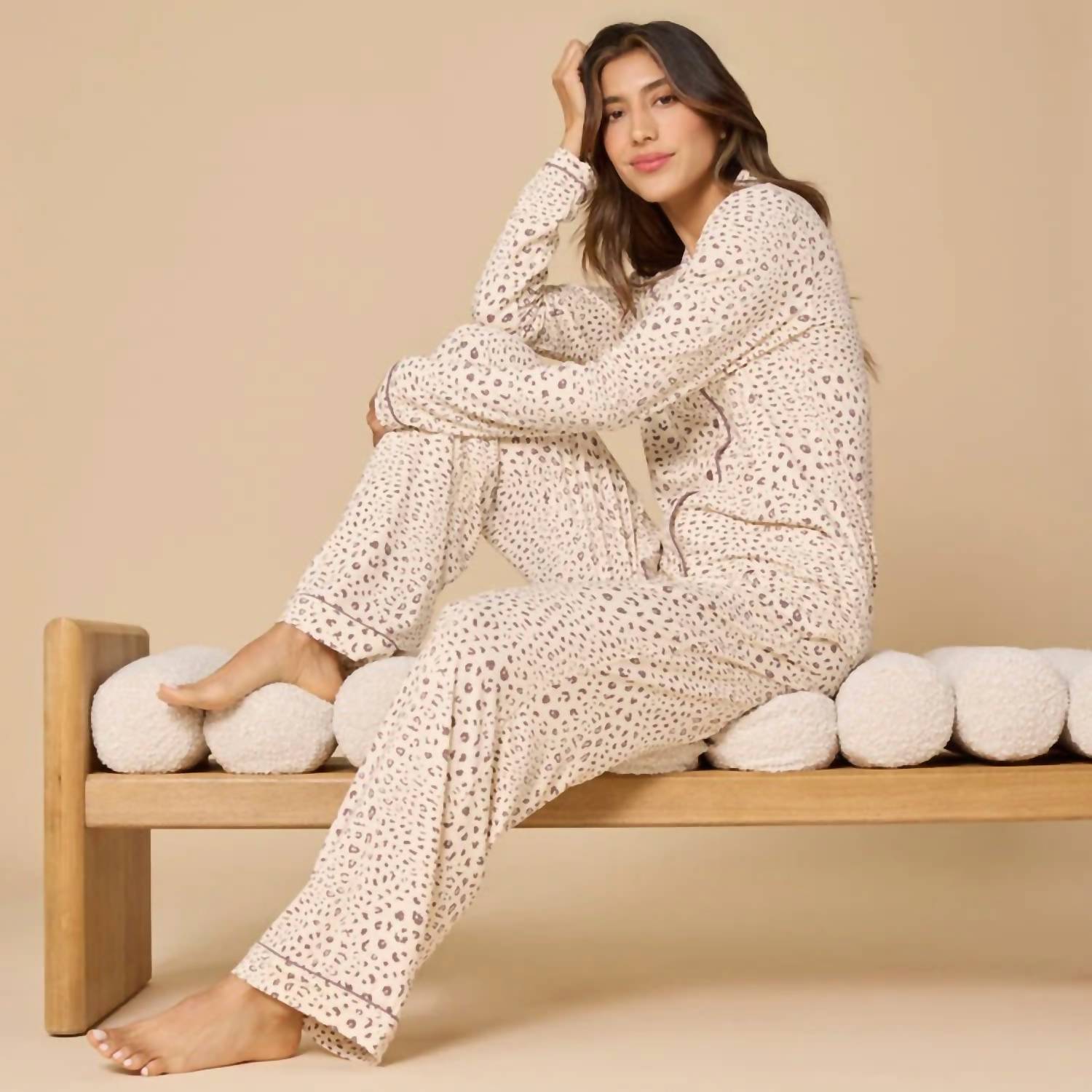 Softies - Aria Slim Notch Collar Pajama Set