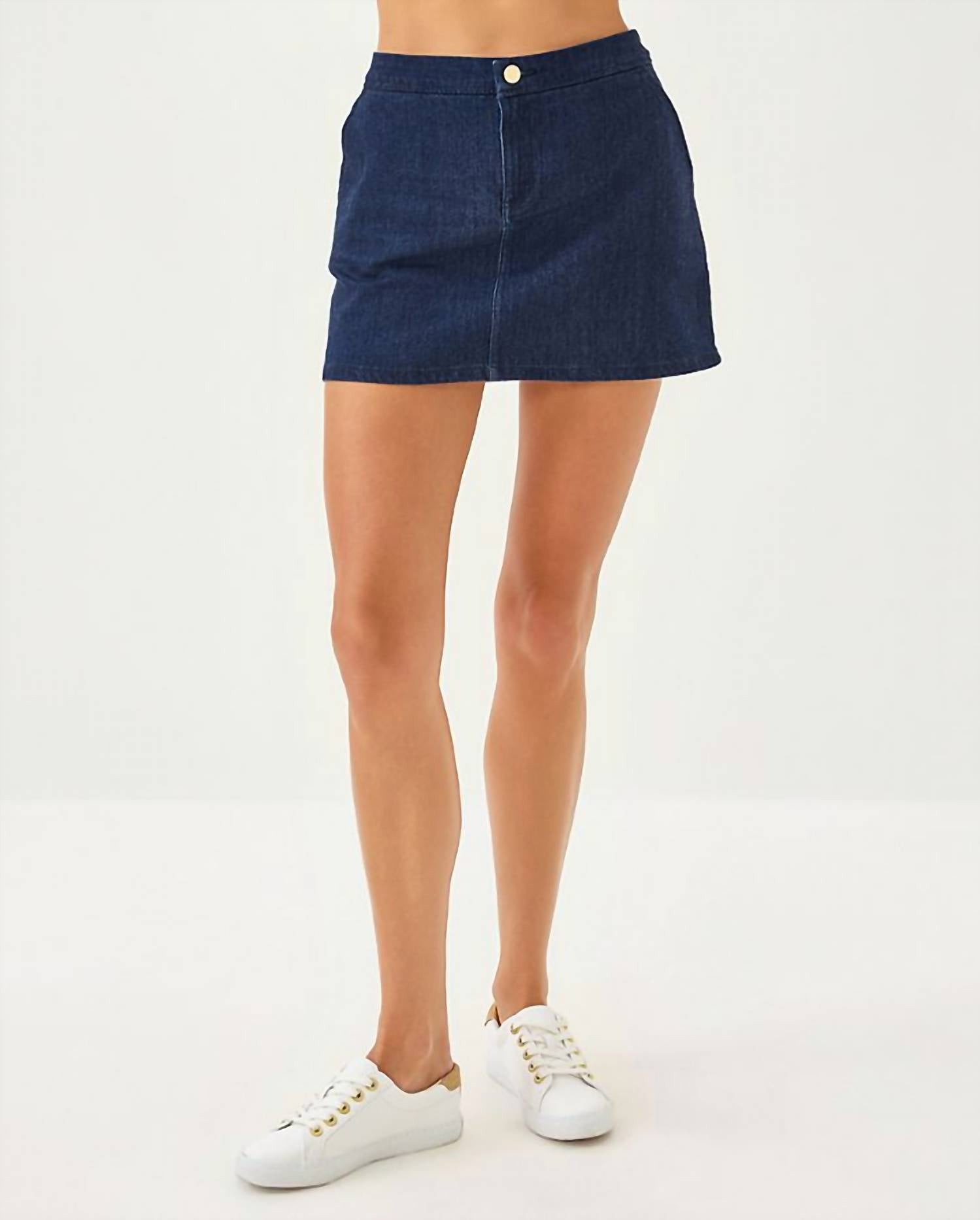 Lilly Pulitzer Colette Stretch Denim Skirt in dark wash - women's skirt
