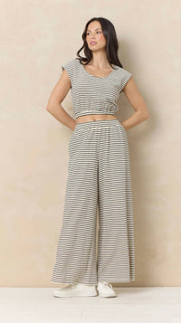 Vintage Havana - French Terry Wide Leg Pant