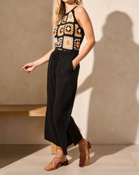 Tribal - 2 Ways Wide Leg Pant With Side Slits