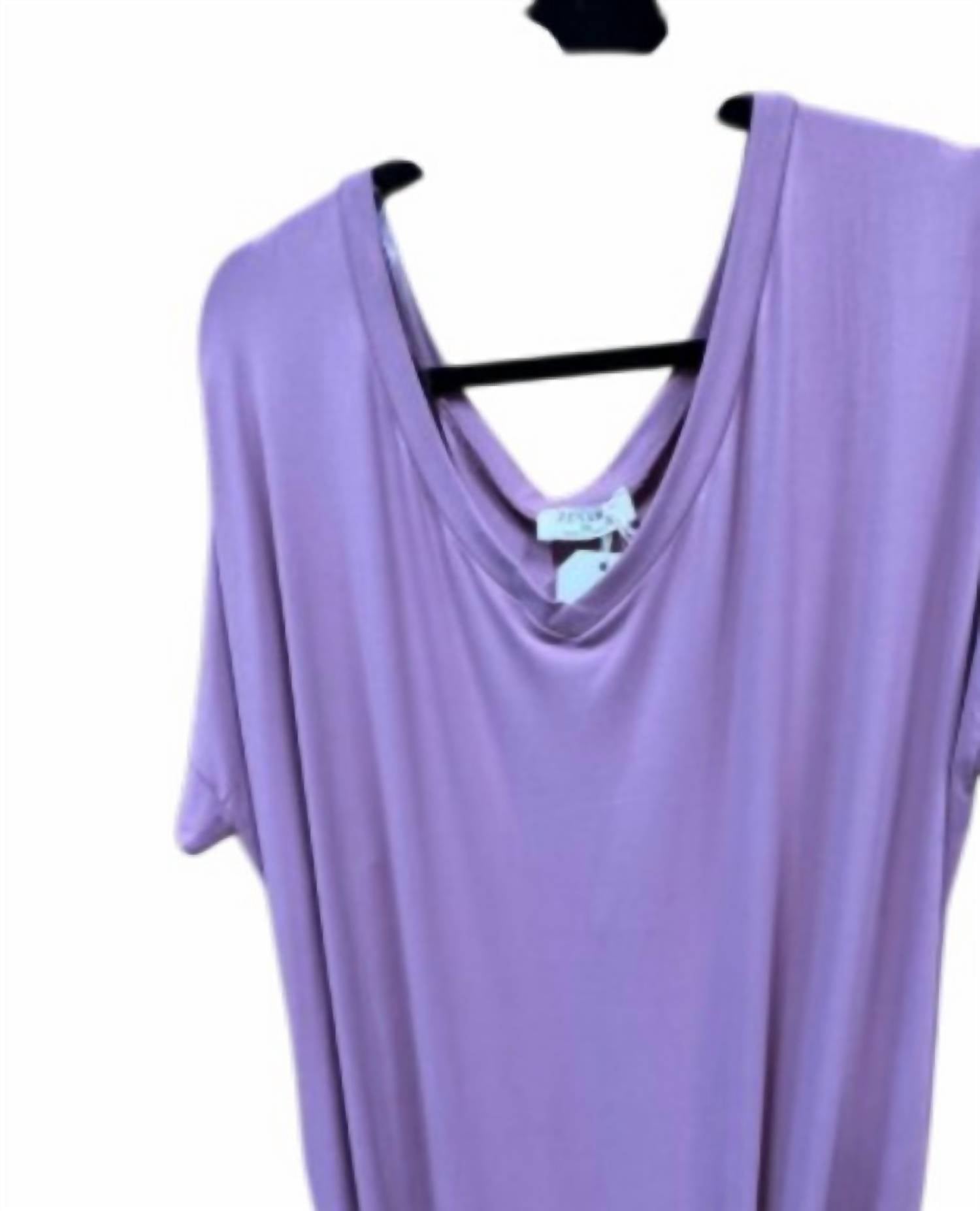 Zenana - Women's Long Tee Dress With Side Slits