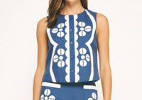 Liv - Embroidery Vest Top