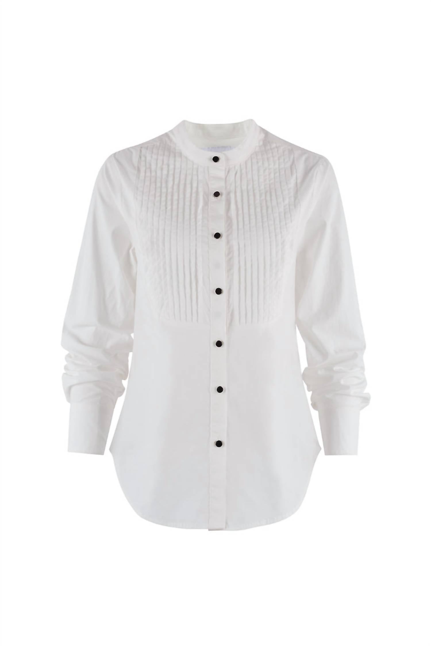 THE SHIRT Tuxedo Shirt in white - women's long sleeve top - alternate view