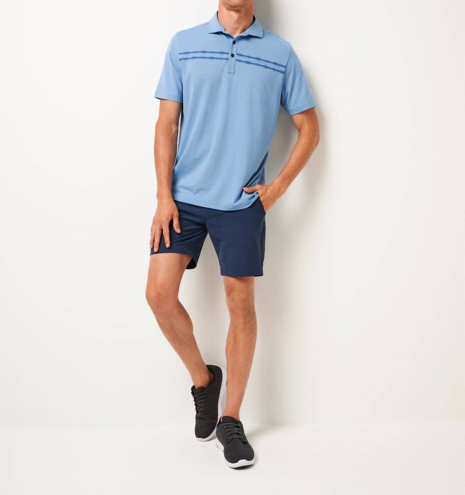 TravisMathew Sunbeam Chest Stripe Polo in pacific coast - men's shirt - view 4