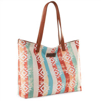 Wrangler - Women's Aztec Pattern Print Canvas Tote Bag