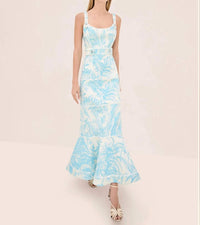 ALEXIS Kayleen Paneled Midi Dress in blue - women's dress