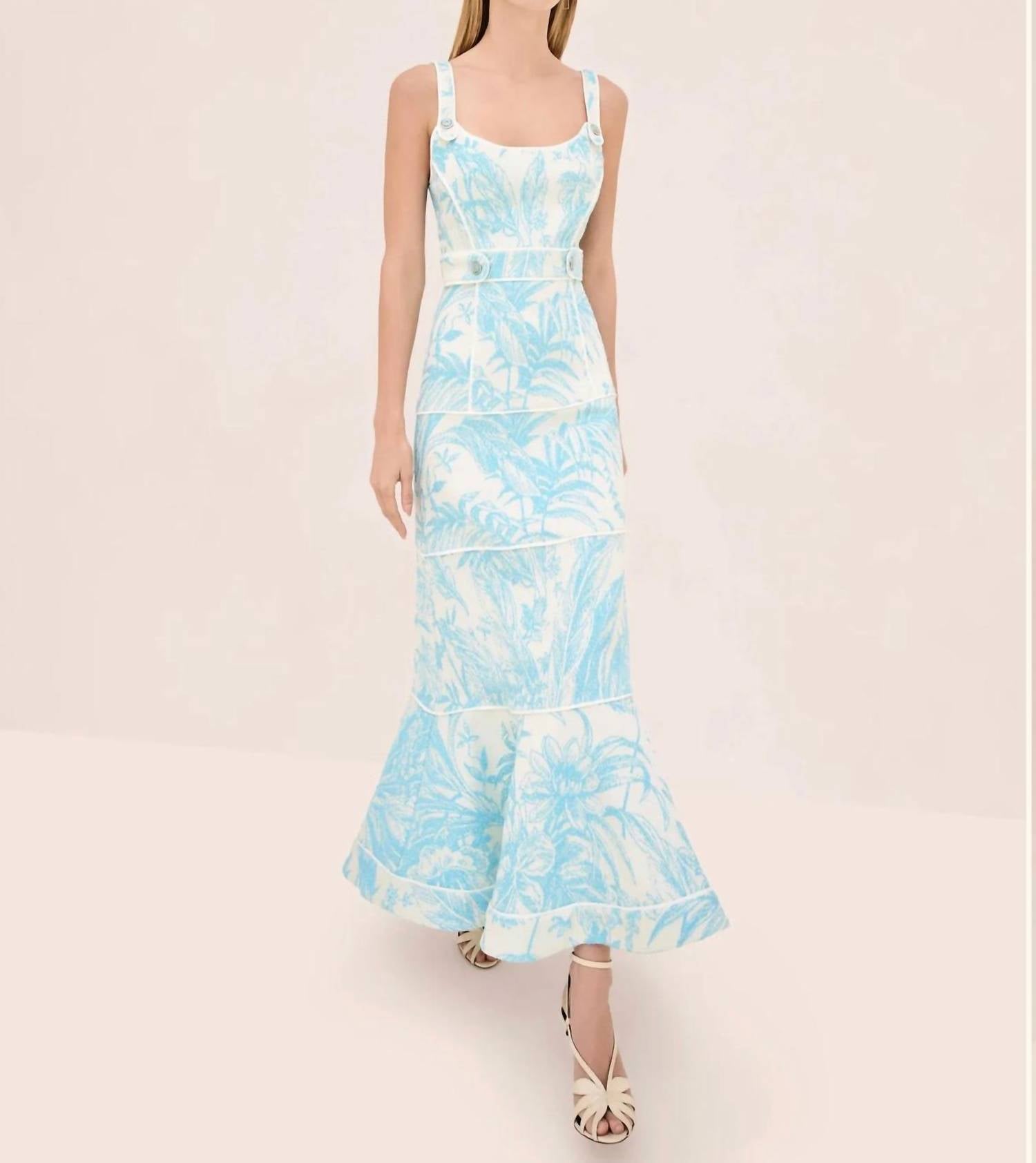 ALEXIS Kayleen Paneled Midi Dress in blue - women's dress