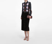 Self-Portrait - Suede Midi Skirt