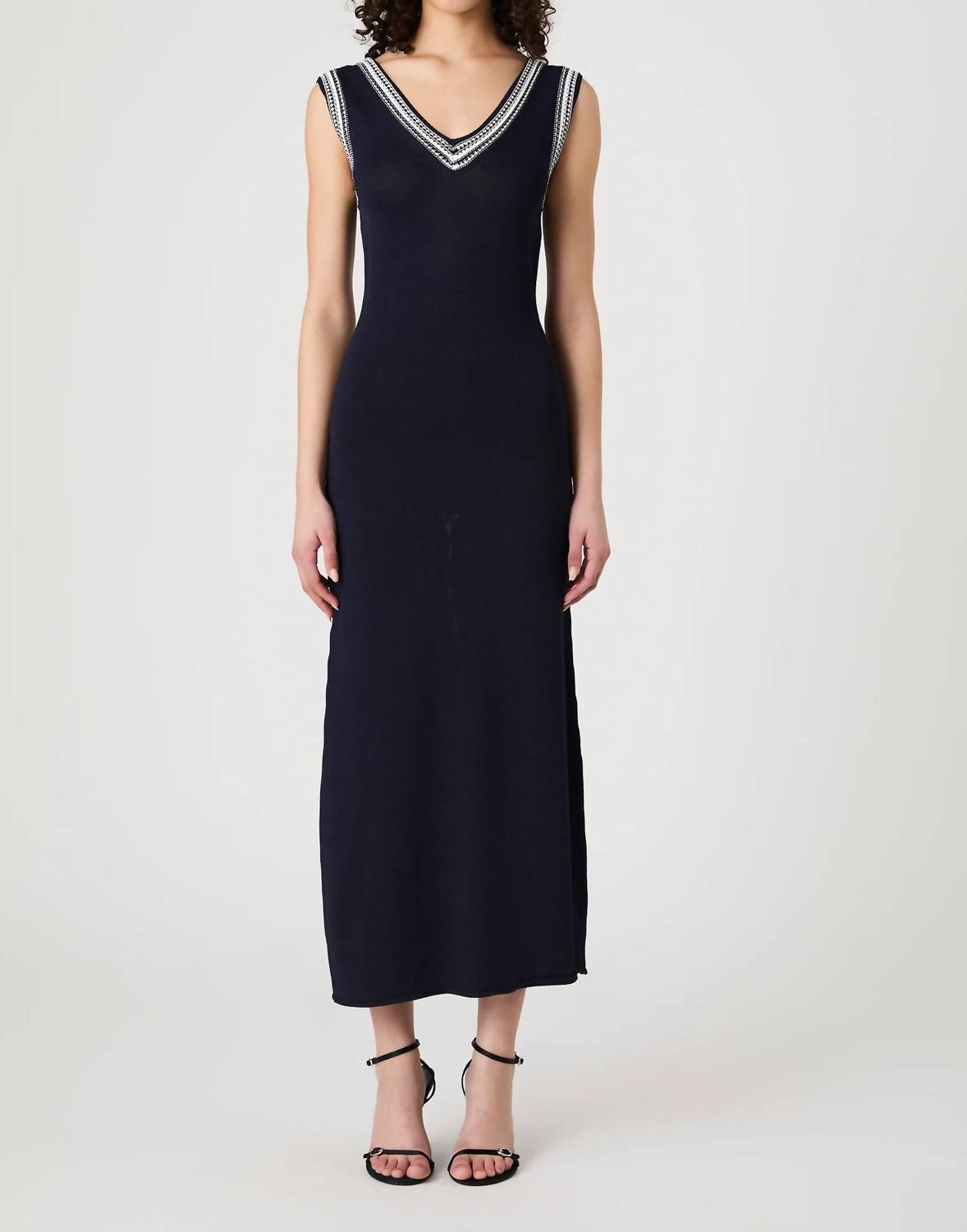 French Connection - Sage Knit V-neck Midi Dress