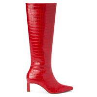 Matisse Women's Robbie Knee-high Boot in red croc - women's shoe