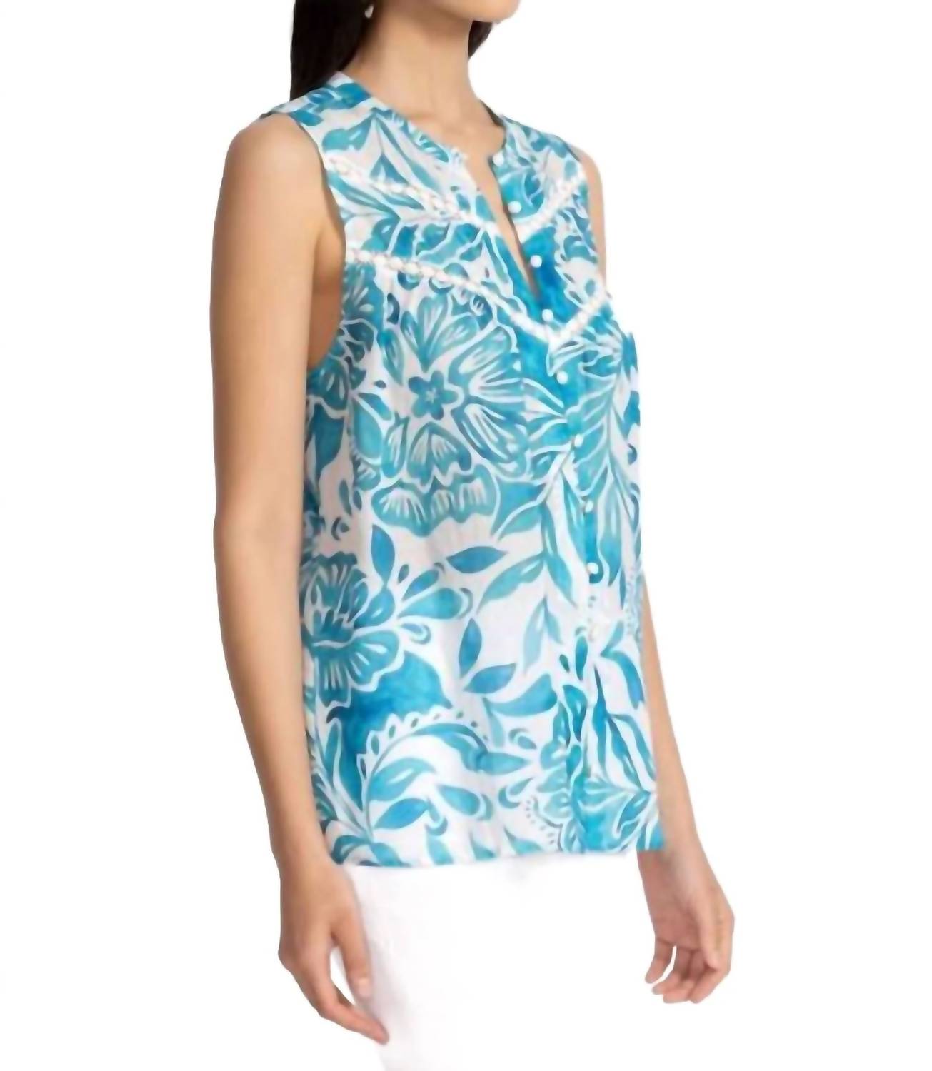 Johnny Was TANK BLOUSE in bethany - women's tank top - detail view