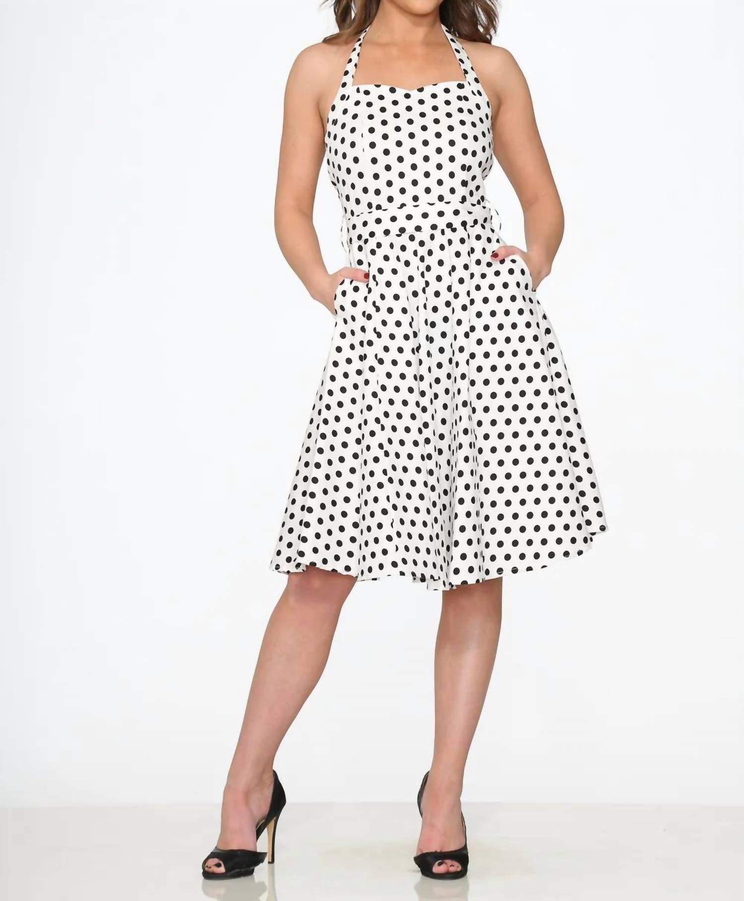Orchid Bloom - Polka Dot Halter Dress