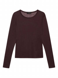 ANINE BING Sylvie Long Sleeve Tee in dark brown - women's long sleeve top - view 9