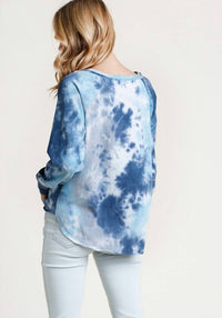 Umgee - Women's Tie Dye Henley Top