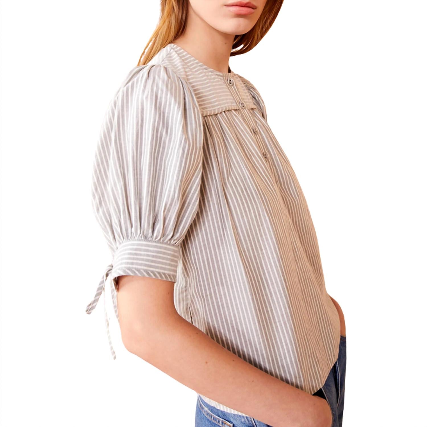 Ulla Johnson Women's Mira Top in ash - women's blouse - alternate view