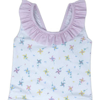 Lullaby Set Girls Pastel Pinwheel Swimsuit in pink - kids' item - detail view