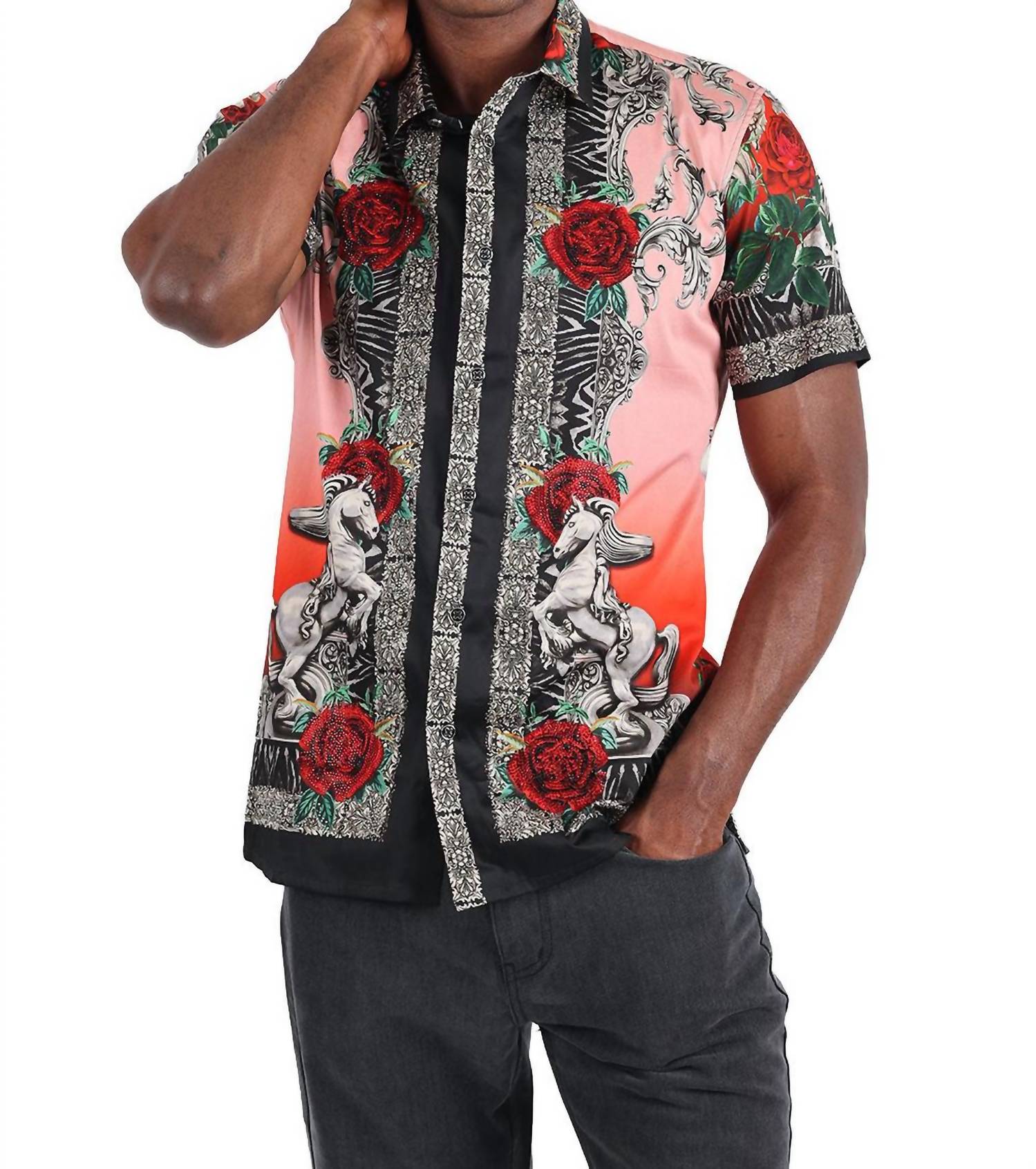 Barabas - Wildflower Wrangler Rhinestone Short Sleeve Shirt