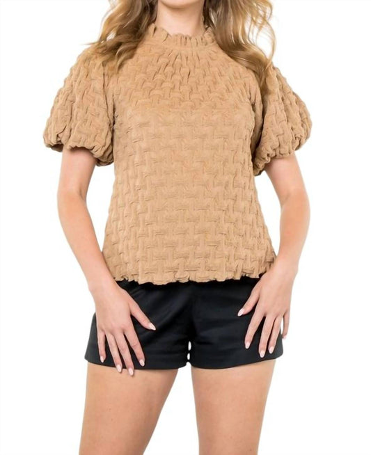 Thml - Textured short puff sleeve top