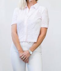 Goldie Lewinter Short Sleeve Dree Shirt in rose - women's t-shirt - detail view