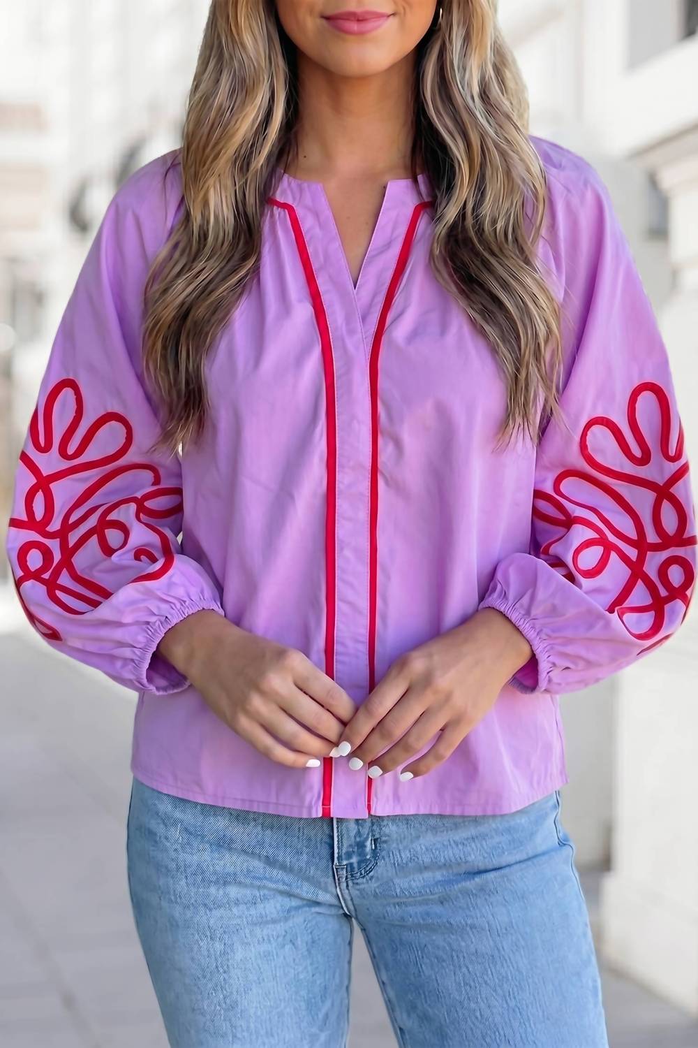 Aapparella - Petal Pop Embroidered Blouse