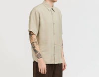 NN07 Freddy Short Sleeve No Pocket Shirt in fog - men's shirt - alternate view