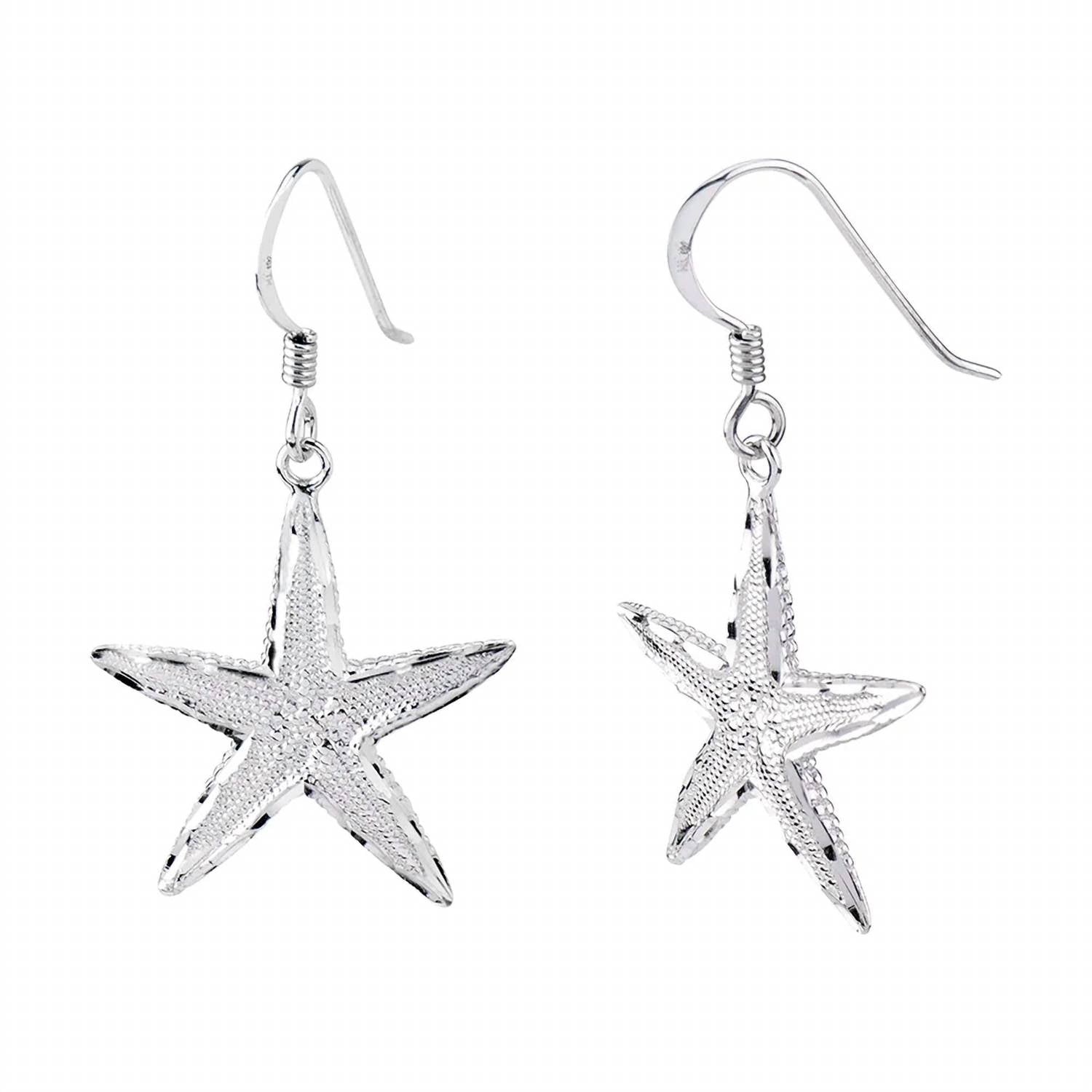 Gold & Honey - Women's Starfish And Dolphin Earrings Set