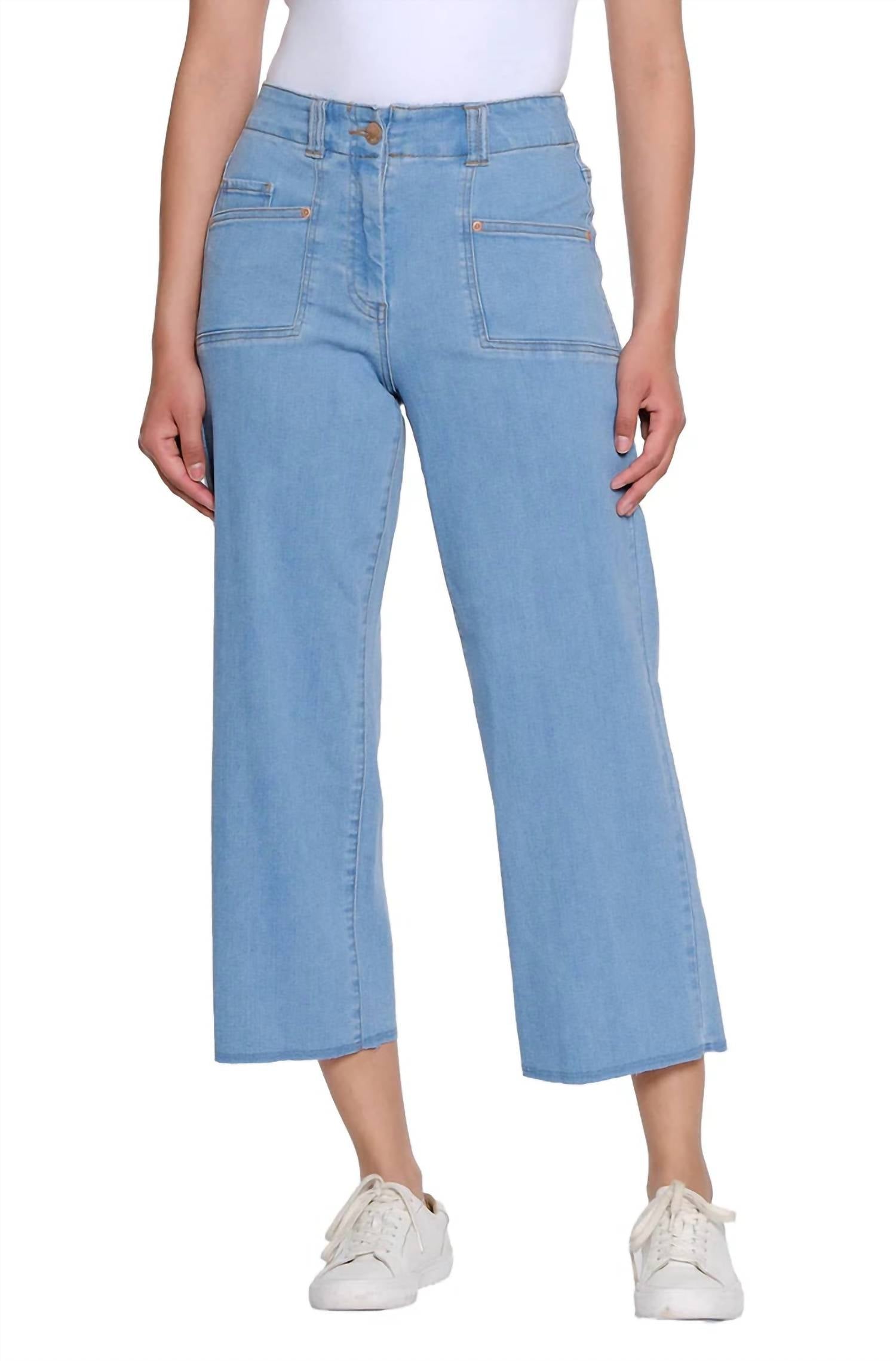 Slimsation By Multiples - Raw Edge Hem Crop Jeans