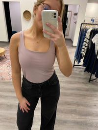 WISHLIST Smoothing Double Layered Bodysuit in midnight - women's shirt