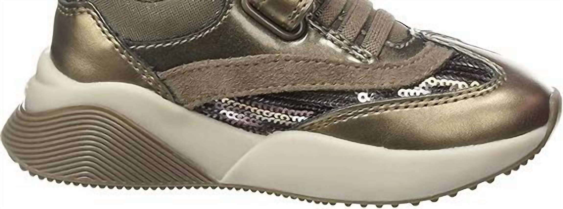 GEOX Girls Sinead Sneakers in dark gold - kids' sneaker - detail view