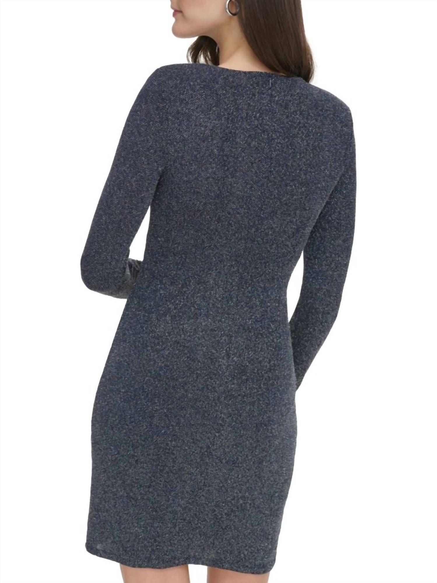 Vince Camuto - Asymmetric Metallic Long Sleeve Dress