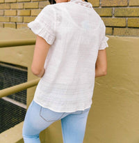 Sybil Lace Button-Down Blouse