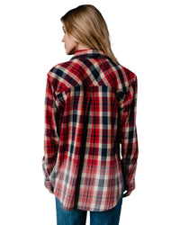 Panache - Plaid Flannel With Bleached Dipped Contrast Shirt