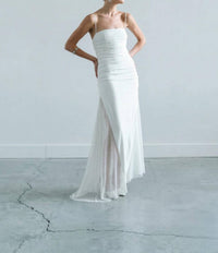 ILA Elle Midi Dress With Side Sequin in white - women's dress