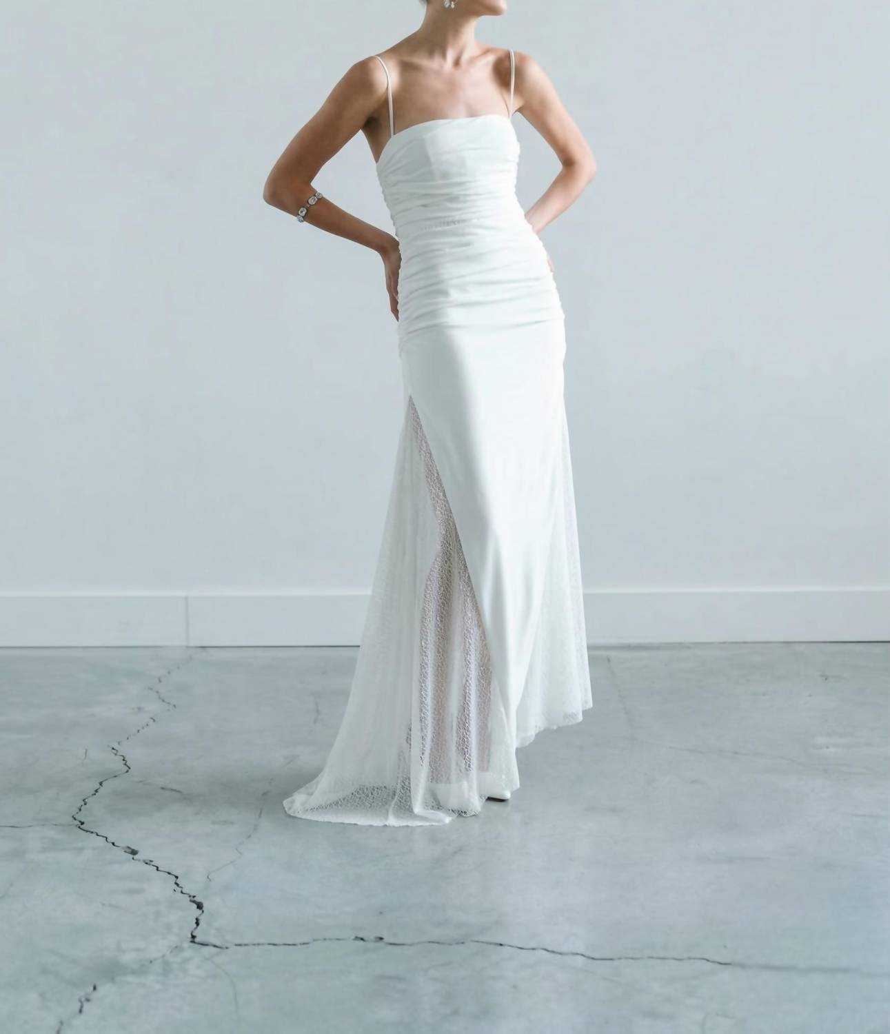 ILA Elle Midi Dress With Side Sequin in white - women's dress