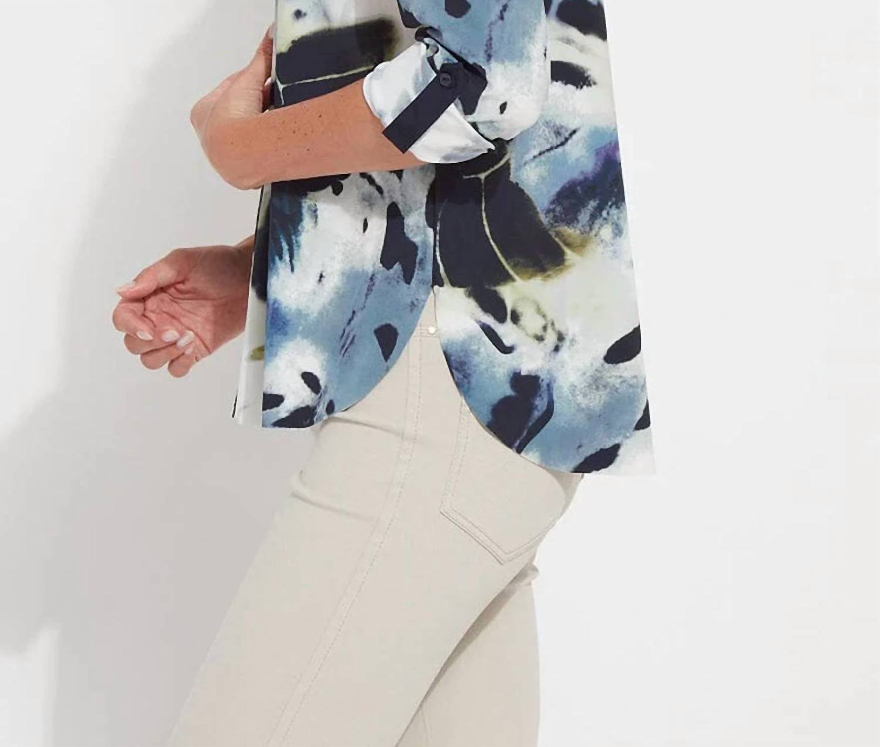 Lysse - Roll Tab Connie Printed Button Down Shirt