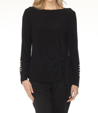 Joseph Ribkoff - Boatneck Waist Tie Long Sleeve Top