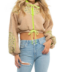 For Love & Lemons - Brooke Shearling Cropped Hoodie