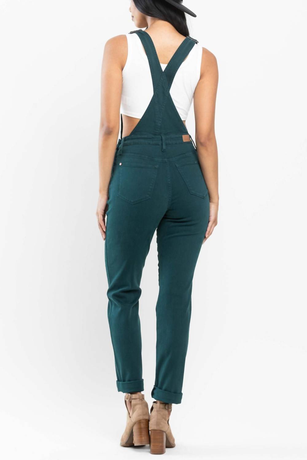 Judy Blue - Garment Dyed High Rise Double Cuffed Overalls