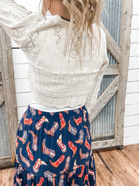 Rock & Roll Denim - Crochet Tie Front Cardigan