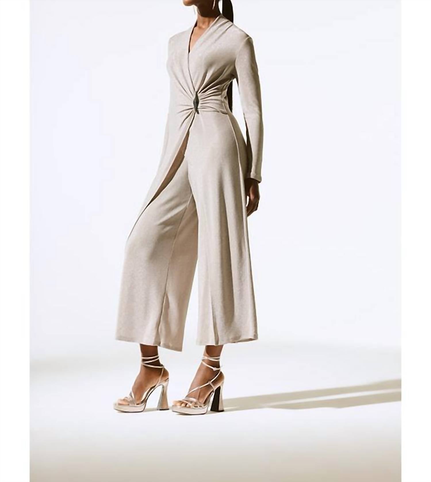 Joseph Ribkoff - Shiny Knit Wide Leg Jumpsuit