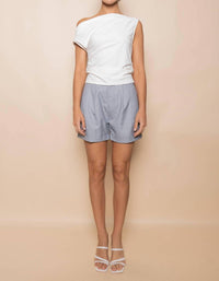 Fore Collection Soft Drape One Shoulder Top in white - women's t-shirt - view 7