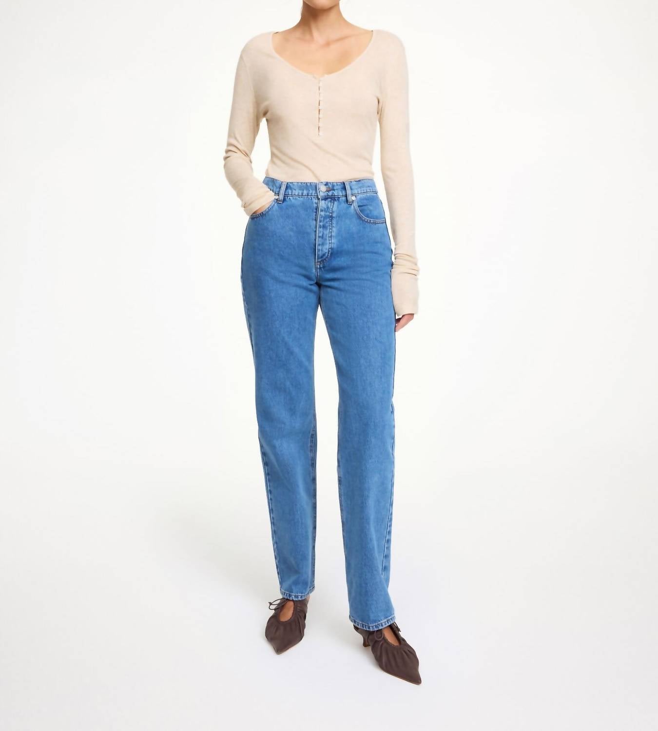 BY MALENE BIRGER Chicago Jean in mid denim blue - women's jeans