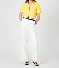 French Connection - Theo Linen Oversized Collar Top