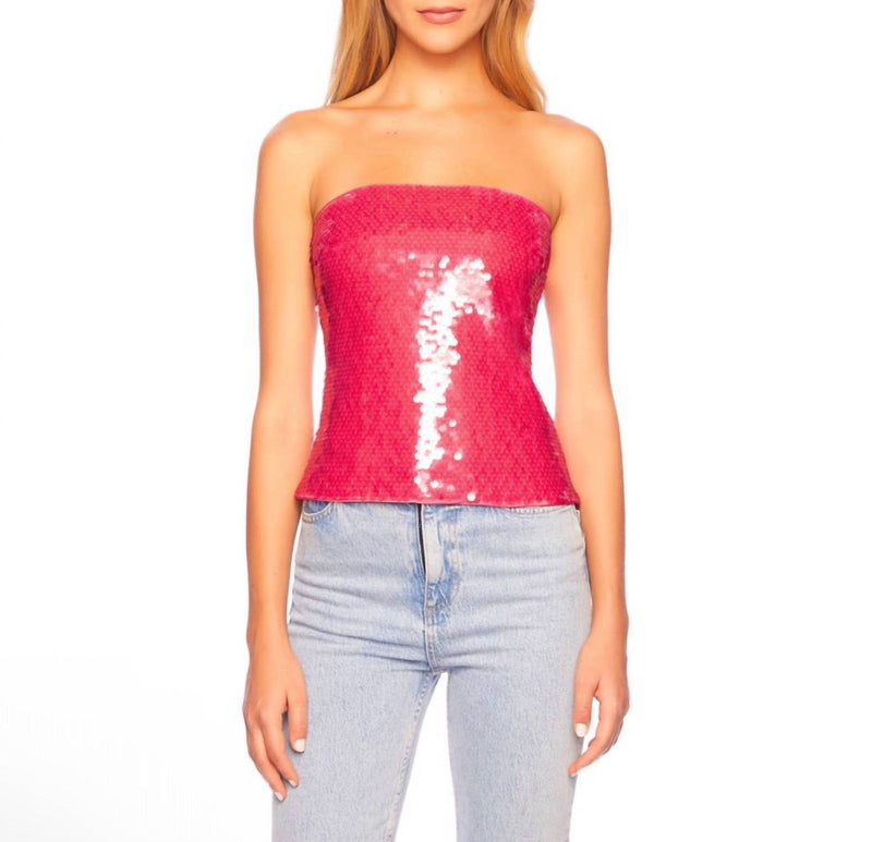 susana monaco sequin tube dress Susana Monaco Sheer Sequin Tube Top in Azalea at Nordstrom, Size Small