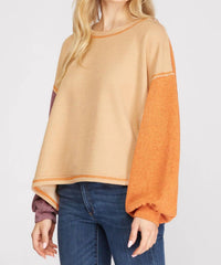 She + Sky - Blocked Knit Pullover