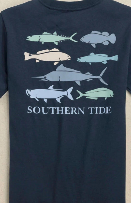 Southern Tide - Boy's Fish Stamp Short Sleeve T-shirt